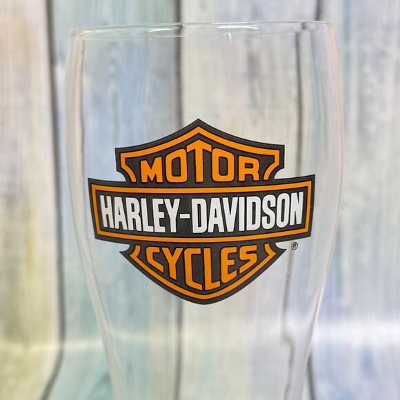 Harley Davidson Core Bar & Shield Logo Pilsner Glass Beer Tall Glass Vintage - Picture 7 of 8